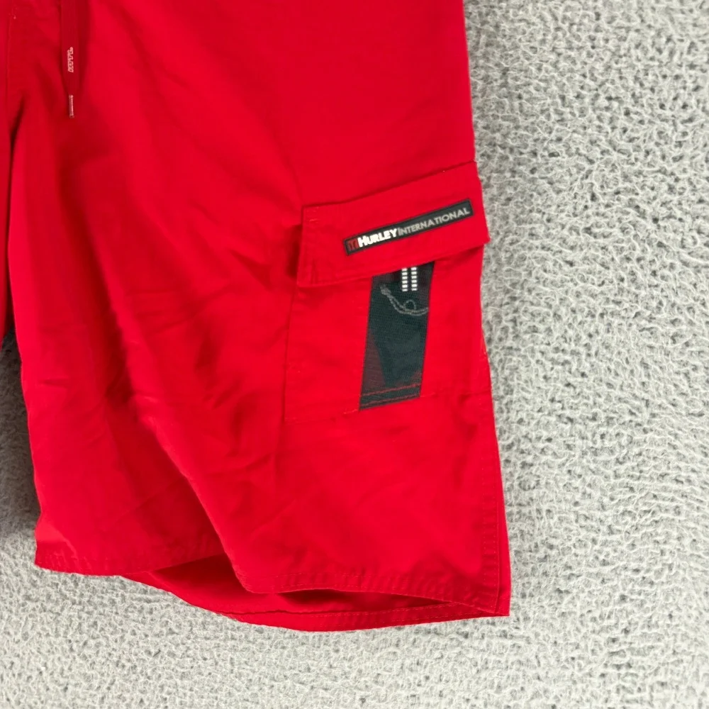 Hurley Razors Board‎ Shorts Mens 40 Red Cargo Pockets Vintage Made In USA